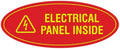 Signs ByLITA Oval Electrical Panel Inside Sign (Red/Yellow) - Large