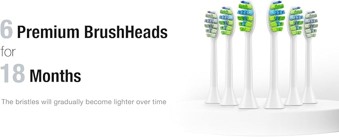 7AM2M Ultrasonic Electric Toothbrush with 6 Brush Heads for Adults&Kids, One Charge for 120 Days, Type-C Charge, 5 Modes, 40000VPM Powered Toothbrush, 2 Minutes Built in Smart Timer (Peacock Green)