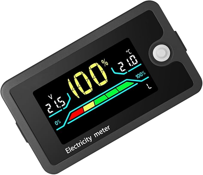 RSHuiOUXX DC8-100V Electricity Meter Digital LCD Display Car Battery Charging Levels Indicators Leads Acid Lithiums Voltmeter