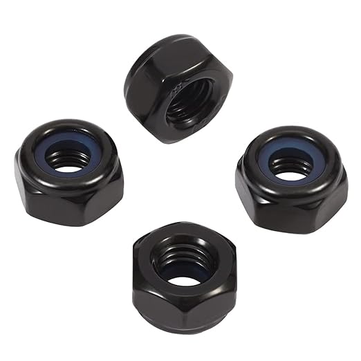 MewuDecor 1/2-13 Nylon Insert Hex Lock Nuts Locknuts, 304 Stainless Steel 18-8, Black Oxide, 25 PCS