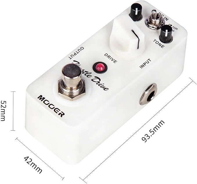 MOOER Hustle Drive Electric guitar distortion pedal, 2 working modes: high/low peak mode, suitable for different musics
