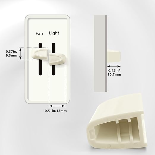 Hoolerry 4 Pcs Dimmer Switch Knob Dimmer Replacement Knob Compatible Replacement Set of Two Split for Compatible with Lutron Skylark Fan Speed & Light Control (Beige)