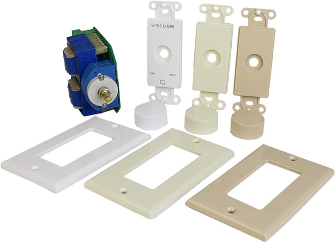 100W Impedance Matching Rotary Volume Control with White, Almond & Ivory Plates