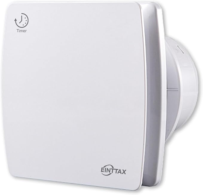 EINTTAX 4 Inch Exhaust Fan, 56CFM Wall Mount Bathroom Exhaust Fan with Timer and Backdraft Damper, Quiet Window Mount Extractor Ventilation Fan for Bathroom Kitchen Garage, 12W, White