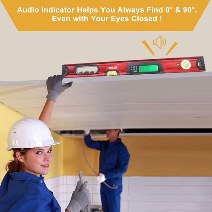 24 inch Digital Magnetic Level, Digital Smart Torpedo Level Tool ElectronicLevel Tool and Protractor - Master Precision - IP54 Dustproof and Waterproof with Carrying Bag