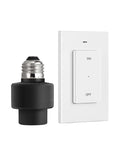 DEWENWILS Remote Control Light Socket, Wireless Light Switch for Pull Chain Light Lamp Fixtures, 100FT Range, No Wiring Needed, ETL Listed(1 Wall Mounted Controller+1 Bulb Base, Shorter Version)