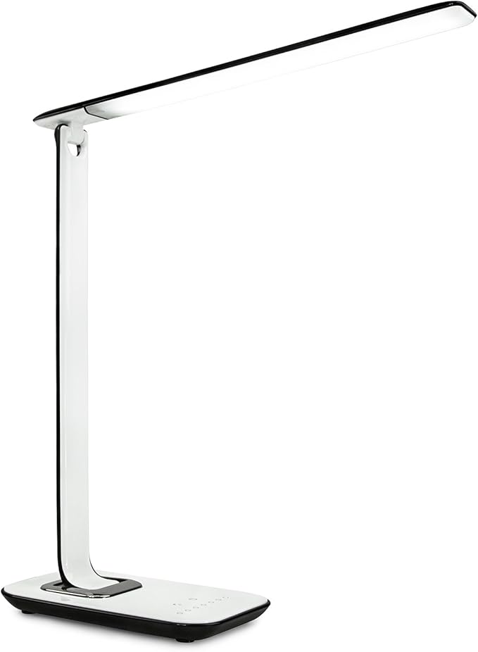 Turcom LED Desk Lamp With USB Charging Port Dimmable Touch Controls w/Color Adjustment, Eye Care Task Lamp, 5W, 1000 Lux,Multicolor