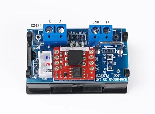 Taidacent Modbus RTU Power Monitor Energy Meter with RS485 TTL Isolated 100V 5A 10A 50A 100A DC Voltage Current Meter with Dual LCD Display (100V10A_Modbus Protocol_TTL Interface)