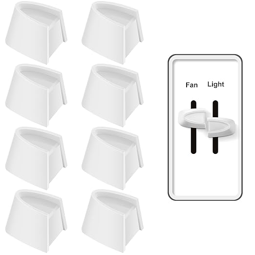Hoolerry 8 Pcs Dimmer Switch Knob Dimmer Replacement Knob Compatible Replacement Set of Two Split for Compatible with Lutron Skylark Fan Speed & Light Control (White)