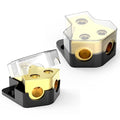 Distribution Block Car Audio, 2 Way 0/2/4 Gauge in 4/8/10 Gauge Out Amp Power Distribution Block Car Audio Splitter for Vehicles Boats 2PCS