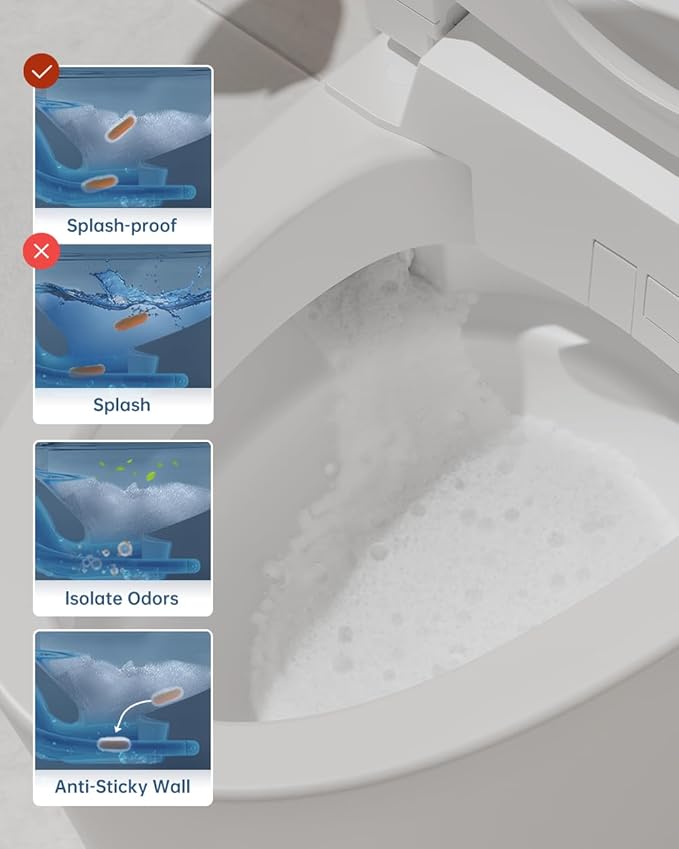 EPLO Smart Toilet Bidet with Auto Open Close,Foam Shield,1000G MaP Flush Score,ADA Comfort Chair Height,Blackout Flush,Heated Seat,Air Dryer,One Piece Modern Elongated Toilet with Tank Pump E18PRO
