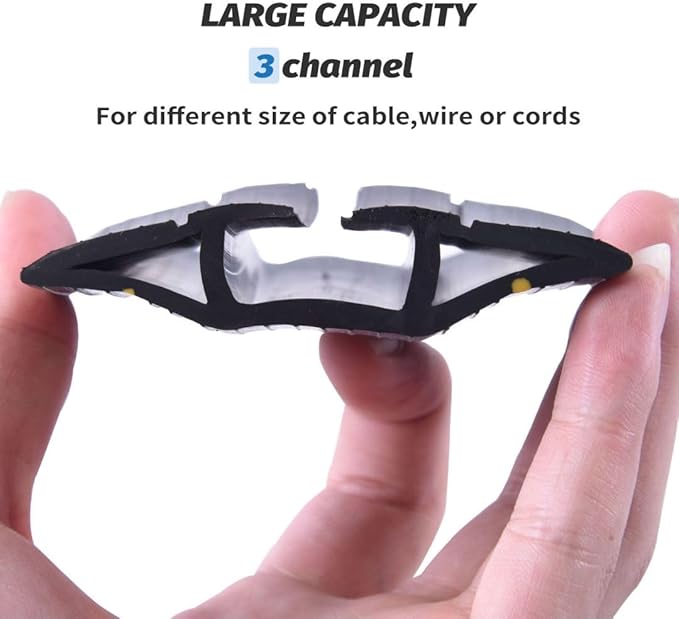 Vilmon 10FT Floor Cord Cover, Heavy Duty PVC Floor Cable Cover,Wire Cover to Protect Wire Prevent Cable Trips for Home Office,Cavity Size 0.94" by0.4