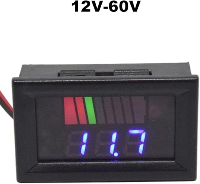 Battery Charge Level Indicator Universal Car Battery Capacity Meter Tester Checker 12V-60V Blue Car Battery Tester Motorcycle Battery Checker Battery Fuel Gauge Indicator Battery Capacity Meter Teste