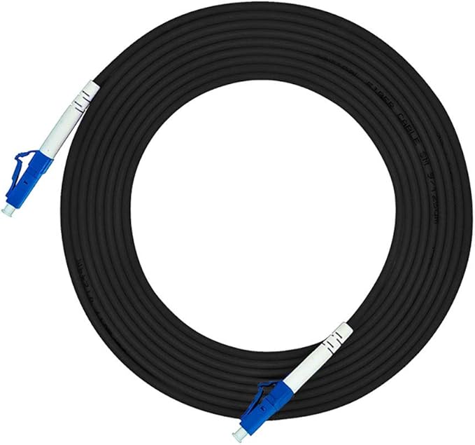 Jeirdus 10M LC to LC Outdoor Armored Simplex 9/125 SMFFiber Optic Cable Jumper Optical Patch Cord Singlemode 10Meters 33ft LC-LC