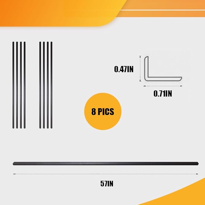 OUZUGIE 8-Pack 57 Inches, WPC Slat Wall Panel Trim,Corner Guard for Low Grille (Black)