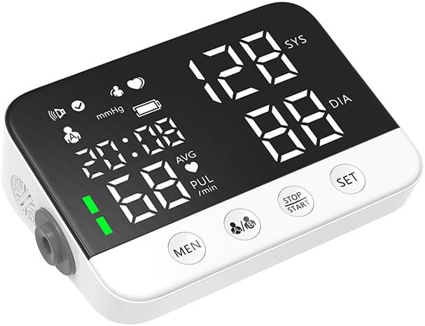 LERONGHEALTH Digital Upper Arm Blood Pressure Monitor for Home Use, Rechargeable, Large LED Display, Systolic Diastolic Pulse Reading, Voice Broadcast, 240 Memory Storage for 2 Users，FDA Cleared