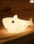 Shark USB Rechargeable Silicone LED Night Light for Kids, Multicolor Cute Nursery Light with Warm White and 7-Color Breathing Mode for Kids Baby Children Bedrooms