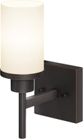 AONEON Wall Lights Over Mirror Bathroom Vanity Light Fixtures with White Frosted Glass, Wall Sconce for Porch Hallway Entrance, Oil Rubbed Bronze T001ORB-L1