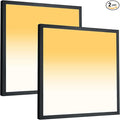 Mcacggo 2x2 FT LED Flush Mount Panel Light 5000K 4000K 3000K Selectable & Dimmable, Black Square Surface Mount led Ceiling Light, 40W, 4400LM, 100-277V, ETL Listed, 2 Pack