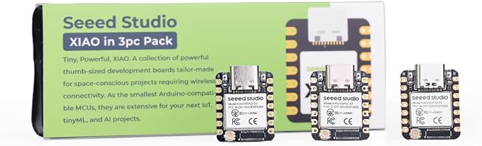XIAO ESP32S3 3PCS Pack- 2.4GHz WiFi, BLE 5.0, 8MB PSRAM, 8MB Flash, Dual-core, Battery Charge Supported, Power Efficiency and Rich Interface, Ideal for Smart Homes, IoT, Wearable Devices, Robotics.