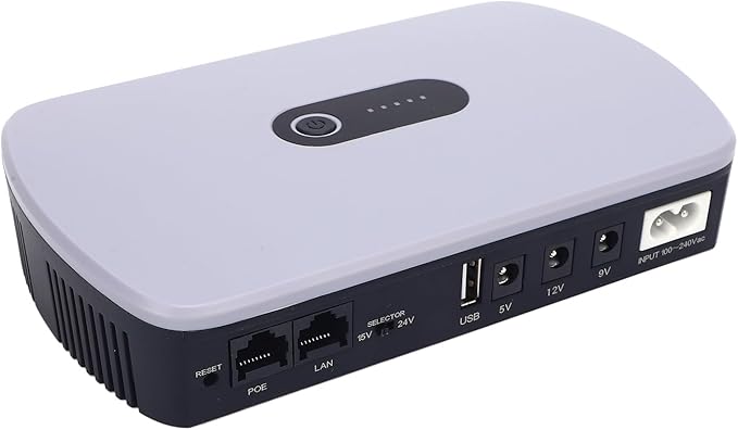 UPS Battery Backup Uninterruptible Power Supply 10400mAh Large Capacity DC Standby Backup Power for Router Modem Camera Security Devices ABS Material
