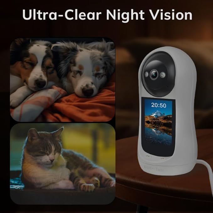 Bobotails Pet Camera for Dogs Cats - 5MP 1080P Indoor Smart Camera with 360° Vision, Motion Tracking, 2-Way Audio, Human Detection & 32ft Night Vision for Baby and Pet Monitor