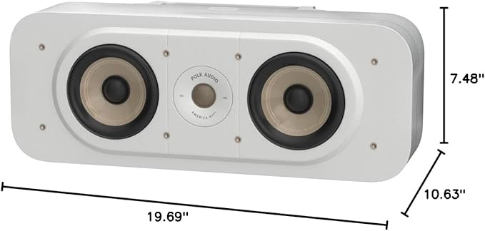 Polk Signature Elite ES30 Center Channel Speaker, Home Theater Speakers, Hi-Res Audio Certified, Dolby Atmos & DTS:X Compatible, 1" Tweeter & Two 5.25" Woofers, Dual Power Port Bass, Stunning White