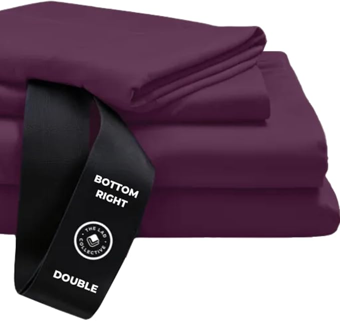 THE LAD COLLECTIVE 3.0 California King Bedding Set - 4-Piece Bedset w/Fitted Sheet, Top Sheet & 2 Standard Pillowcases [Duvet Not Included] - Bamboo-Cotton - New England