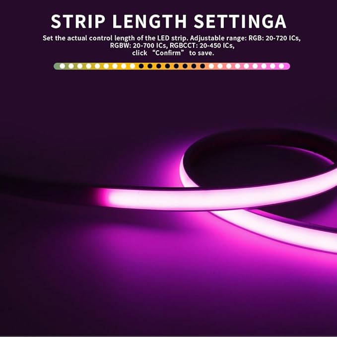 LOAMLIN DR03W RGB SPI SMD COB 3PIN Addressable LED Strip 2.4GHz Tuya WiFi Controller, Support Alexa Google Home Smartphone APP Control Compatible with WR01RF RC03RFB RC04RFB RC05RFB RGB Remote