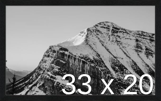 Frame It Easy 33 x 20 Black Grain Wood Frame (Derby)