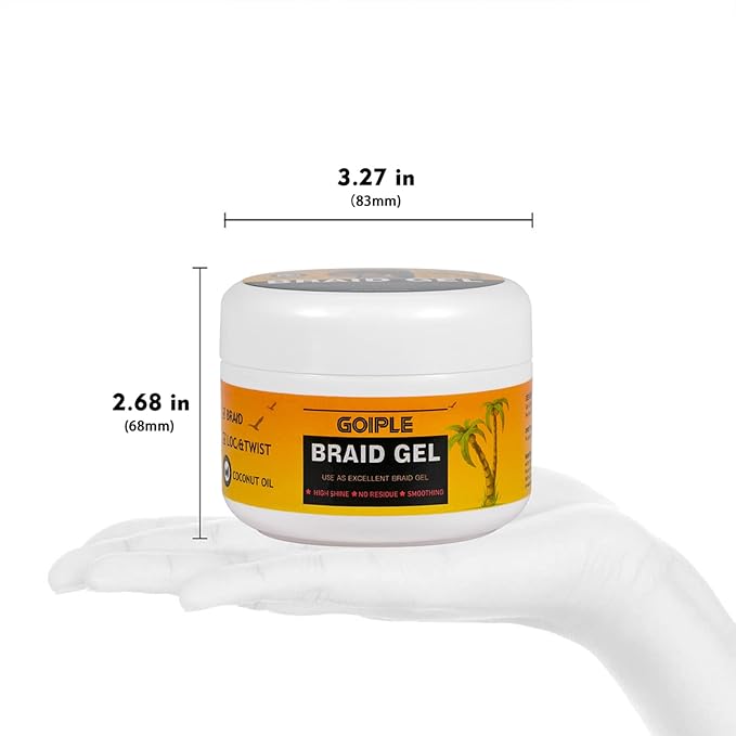 8.8OZ Strong Hold Braiding Gel for Twists, Locs, Cornrows - Tames Frizz, High Shine, No Flake, Easy Edge Control