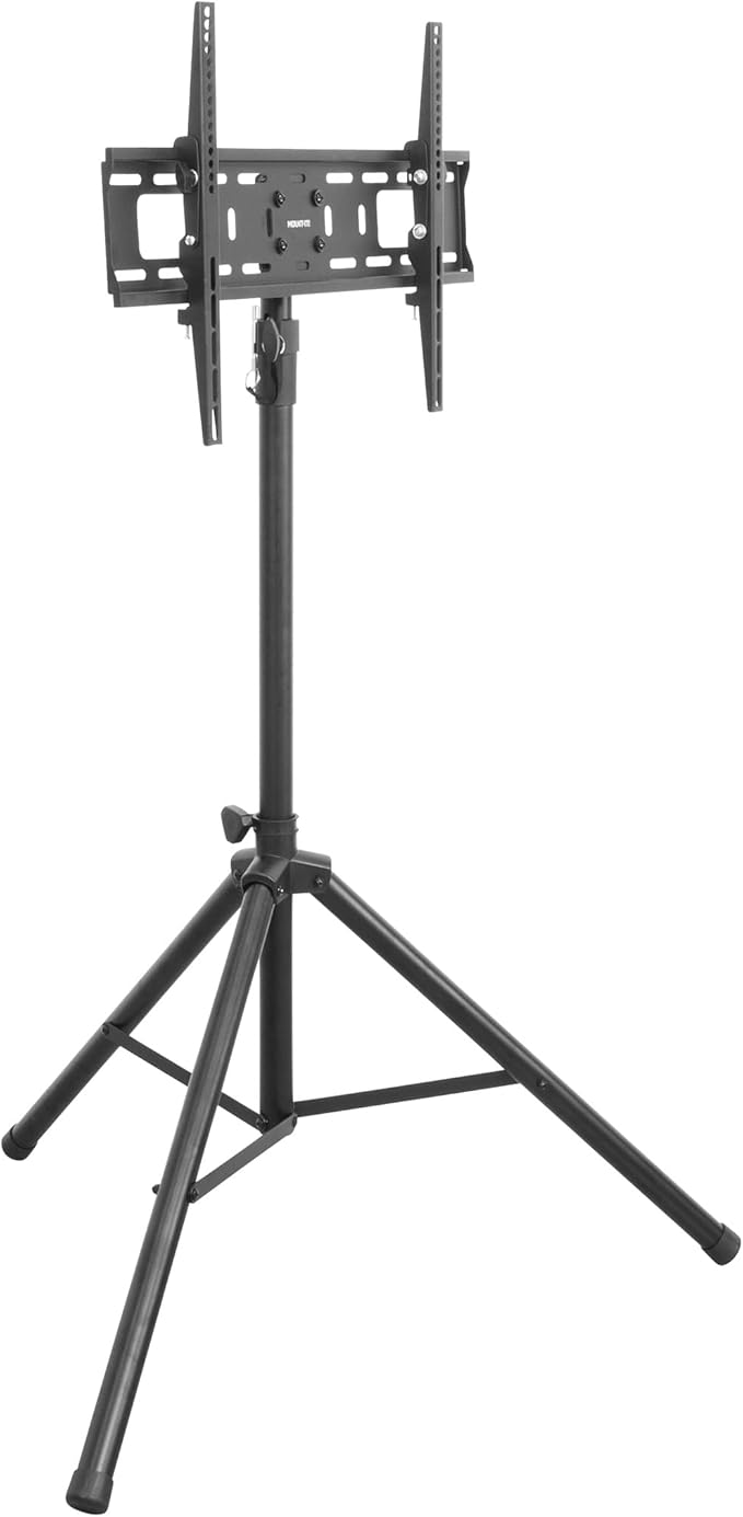 Mount-It! Tripod TV Stand – Portable TV Tripod for Flat Screens 32-70 Inch – Indoor/Outdoor Height Adjustable Stand, VESA 200x200 to 600x400, for LCD, LED, OLED, Curved TVs, Holds up to 77lbs