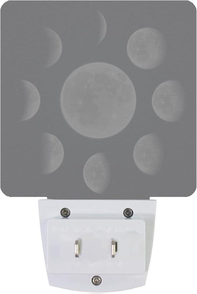 Smoaffly Moon Phases Night Light Plug-in LED Nightlights Auto Sensor Night Lamp Dusk-to-Dawn Lamp Home Decor for Nursery Children Girls Boys
