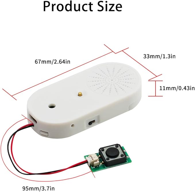 Sound Module Voice Chip,16MB Push Button Control Activated MP3 Audio Box for Gift Box,Crafts, Christmas,New Year Greeting Gifts Cards Box Support USB Download Music with Speaker.