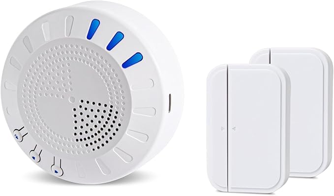 KOOSTONE Wireless Door Chime & Door Bell Chime with Rechargeable Receiver, 55 Tunes, Up to 600ft Range - Magnetic Door Chime Sensor for Home & Business Door Entry Chime Alert (1 Receiver + 2 Sensors)