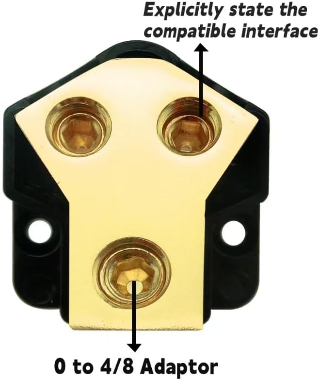 KCT 0/2/4 Gauge in 4/8 Gauge Out 2 Way Amp Power Distribution Block for Car Audio Splitter