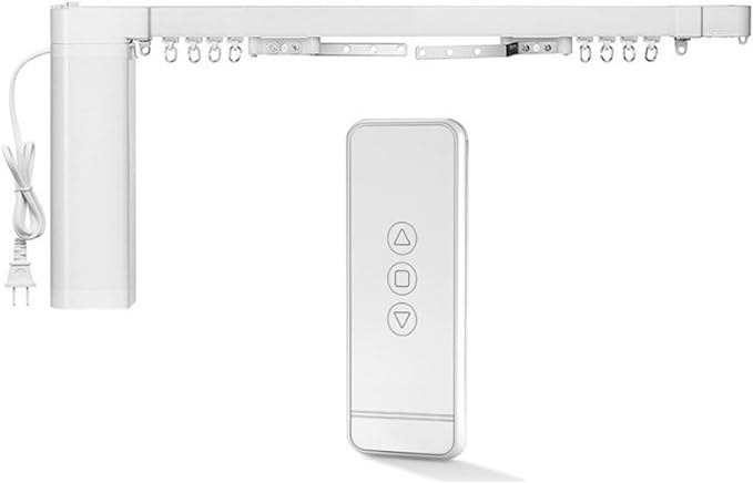 Lemoeyes Electric Curtain Track, Retractable Motorized Curtains Rod From 7-17ft, Automatic Curtain Opener with Smart/Manual Control, Smart Curtains System for I-Rrail and U-Rail (For 7-17ft)