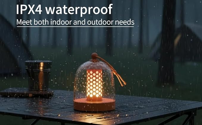 MKLK Camping Lantern, IPX4 Waterproof Touch Control LED Night Light, USB Rechargeable & Long Lasting Battery, Portable Hanging Tent Lamp for Outdoor Camping Hiking Backpacking,Orange