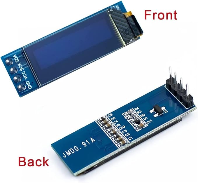Hosyond 5 Pcs 0.91 Inch I2C IIC OLED Display Module OLED Screen DC 3.3V~5V Compatible with Arduino Raspberry PI (Blue Display Color)