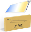 VocgoUU 12 Pack 2x4 LED Flat Panel Lights - Drop Ceiling Light Fixture 5000K 4000K 3000K Selectable & 0-10v Dimmable, 50W 24x48 LED Light Fixture, 100-277Vac, ETL Listed