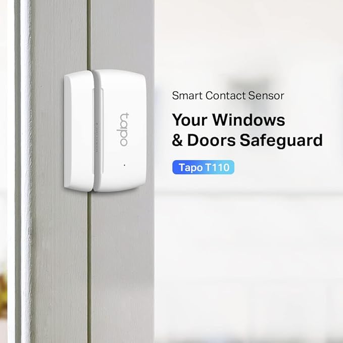 Tapo Door Sensor Mini, Requires Tapo Hub, Long Battery Life w/Sub-1G Low-Power Wireless Protocol, Contact Sensor, 15mm Wide Gap Allowed, Real-Time Notification, Smart Action (T110)