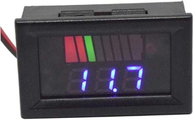 Battery Charge Level Indicator Universal Car Battery Capacity Meter Tester Checker 12V-72V Blue Car Battery Tester Motorcycle Battery Checker Battery Fuel Gauge Indicator Battery Capacity Meter Teste