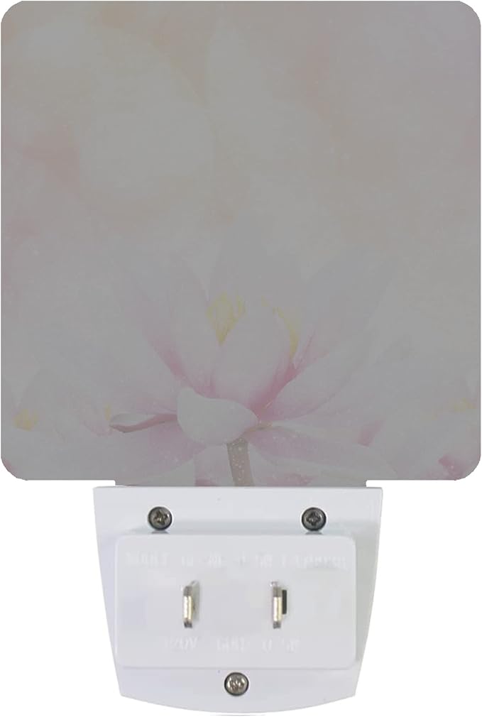 Smoaffly Pink Water Lily Lotus Night Light Plug-in LED Nightlights Auto Sensor Night Lamp Dusk-to-Dawn Lamp Home Decor for Nursery Children Girls Boys
