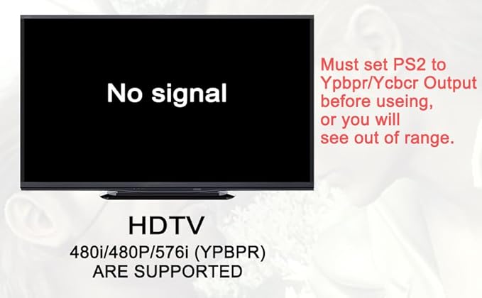 Azduou PS2 to HDMI Adapter HD-Link Cable Support ON/Off Switch, Converter PS3 Video Signal to HDMI Signal with True Ypbpr HD Signal Output (100% Improve Video Quality for PS2 and PS3)