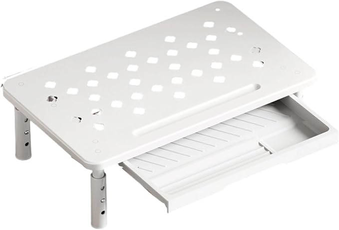 LUOOHL Adjustable Monitor Stand with Storage Shelf Ergonomic Designs for Home Office Workspaces Steel Construction Quick Assembly Desktop Organizers for Electronics