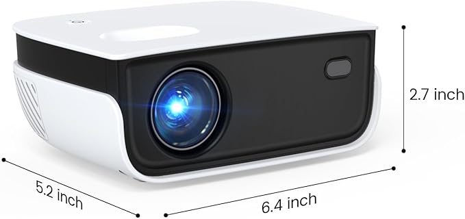 Mini Projector, NICPOW Upgrade Portable Outdoor Movie Projector, 1080P and 200" Supported Small Projector Compatible with TV Stick, Phone, PS5, HDMI, USB for Home, Bedroom, Gaming, Outdoor Use