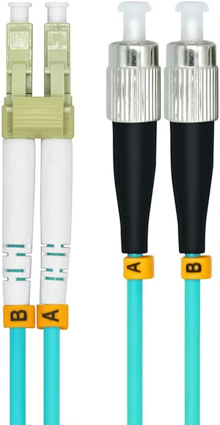 Jeirdus 2Meters 6ft LC to FC Duplex 50/125 10G OM3 Multi-Mode Fiber Optic Cable Jumper Optical Patch Cord LC-FC