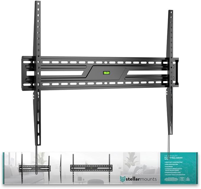 Ultra Slim Flush TV Wall Mount Bracket for ONN 4K UHD LED Roku Smart Television 100150805 85Inch - 1.2" Low Profile, Industrial Grade 165lbs, Easy Installation
