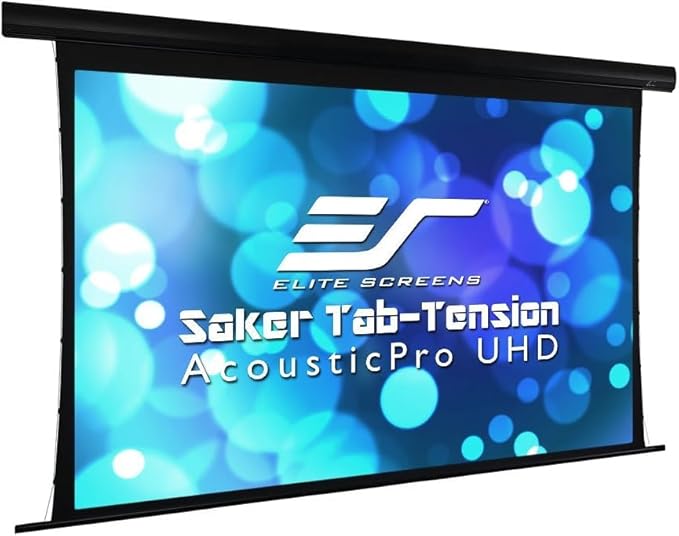 Saker Tab-Tension AcousticProUHD, Acoustically Sound Transparent Motorized Projector Screen Movie Cinema Gaming, SKT135UH2-E12-AUHD