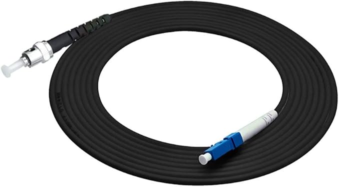 Jeirdus 100ft 100feet 30m LC to ST Outdoor Armored Simplex 9/125 SM Fiber Optic Cable Jumper Optical Patch Cord Singlemode 30Meters 100ft LC-ST